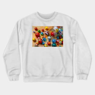 Lovely Classic Glass Marbles Spilling Out Of Jar Crewneck Sweatshirt